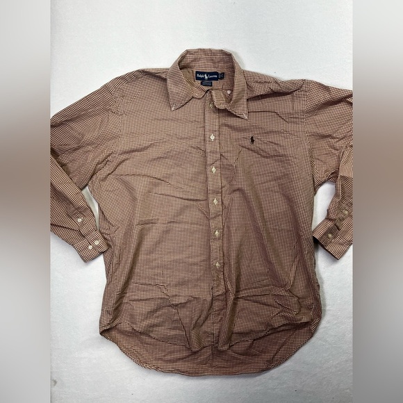 Ralph Lauren Yarmouth Plaid 100% Cotton Button Down Shirt Mens 17 Preppy 1632 - Picture 1 of 7